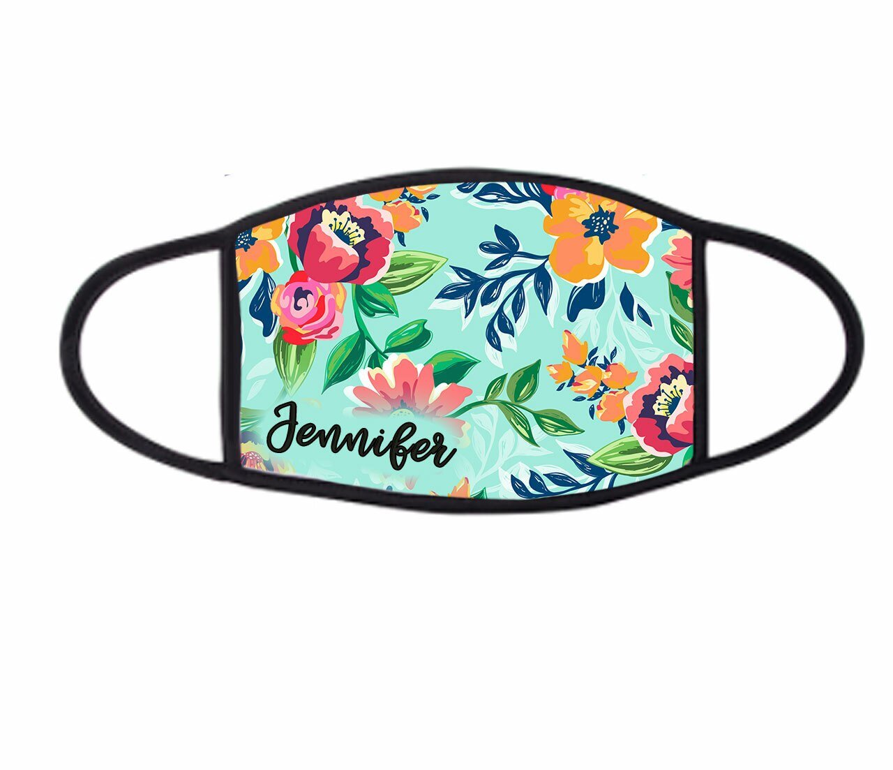 Face Mask Personalized Tropical Flowers Adult Size - Celebrate Prints