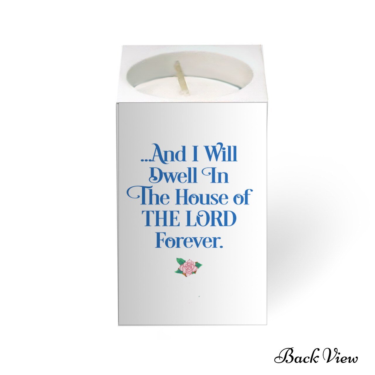 Faith Cross Personalized Mini Memorial Tea Light Candle Holder - Celebrate Prints