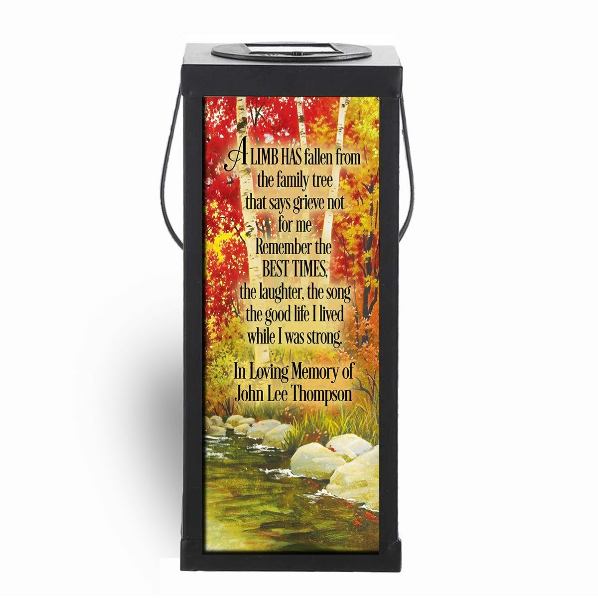 Fallen Limb Solar Powered Memorial Lantern - Celebrate Prints