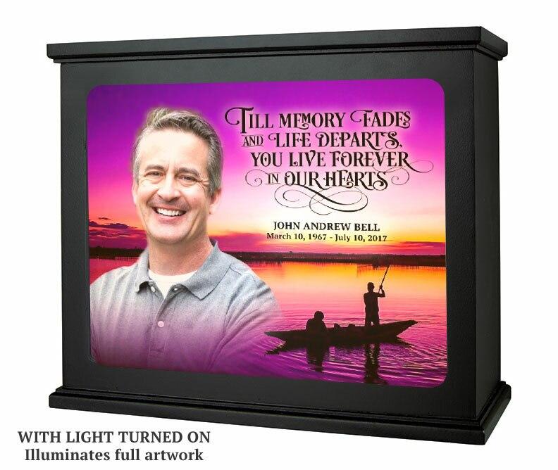 Fishing At Sunset Photo Memorial Light Box - Celebrate Prints