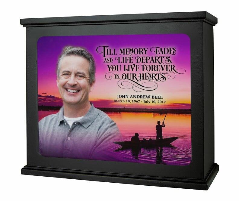 Fishing At Sunset Photo Memorial Light Box - Celebrate Prints