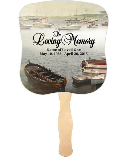 Fishing Memorial Fan With Wooden Handle (Pack of 10) - Celebrate Prints