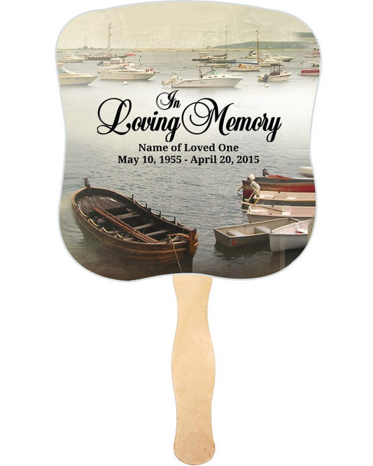 Fishing Memorial Fan With Wooden Handle (Pack of 10) - Celebrate Prints