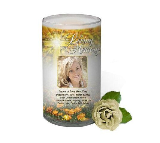 Floral Hope Personalized Glass Memorial Candle - Celebrate Prints