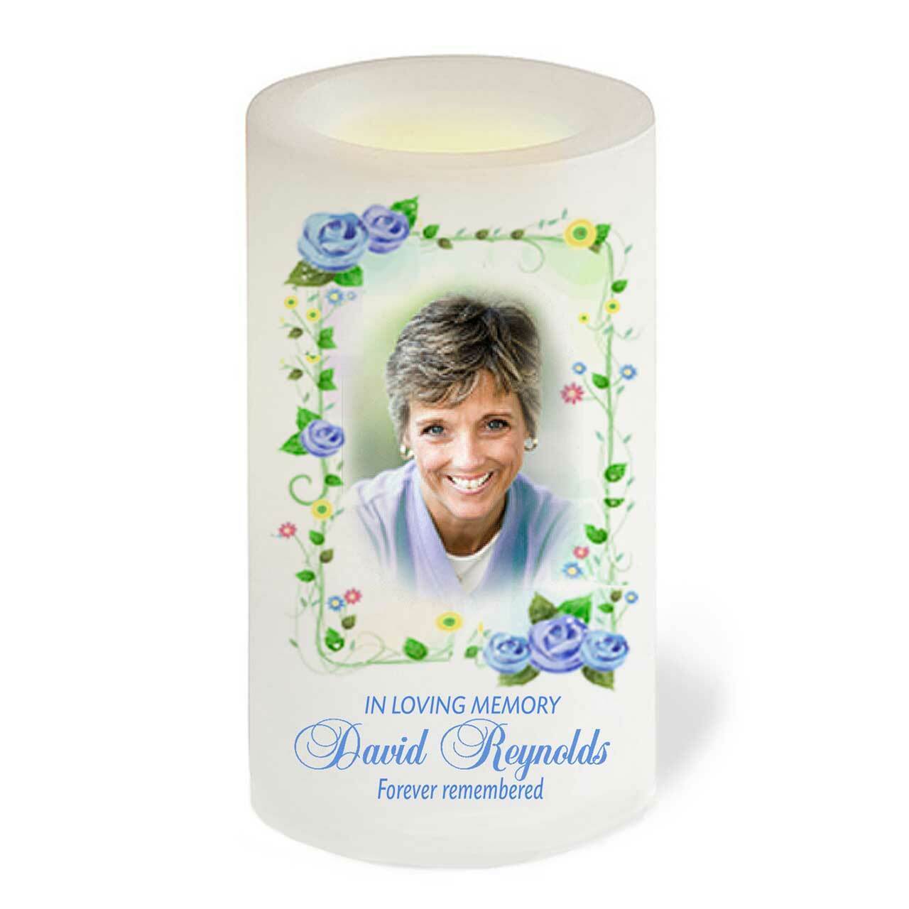Flourish Personalized Flameless LED Memorial Candle - Celebrate Prints