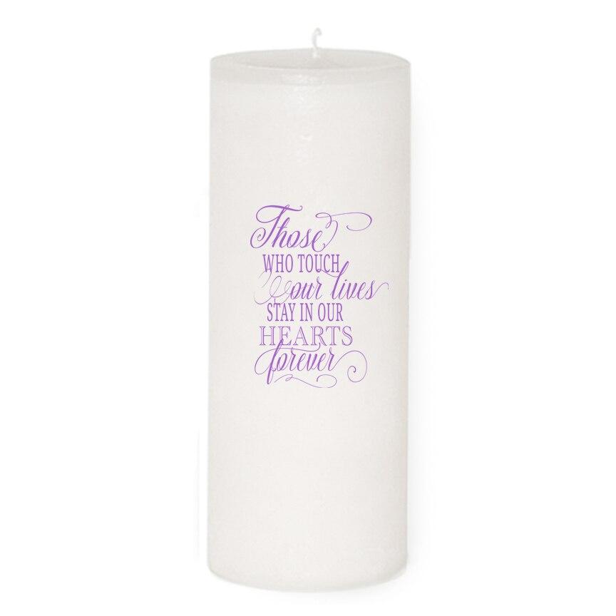 Flourish Personalized Wax Pillar Memorial Candle - Celebrate Prints