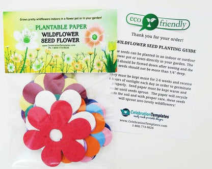 flower seed embedded paper Flower Plantable Seed Paper Shapes (Set of 12 Colors)