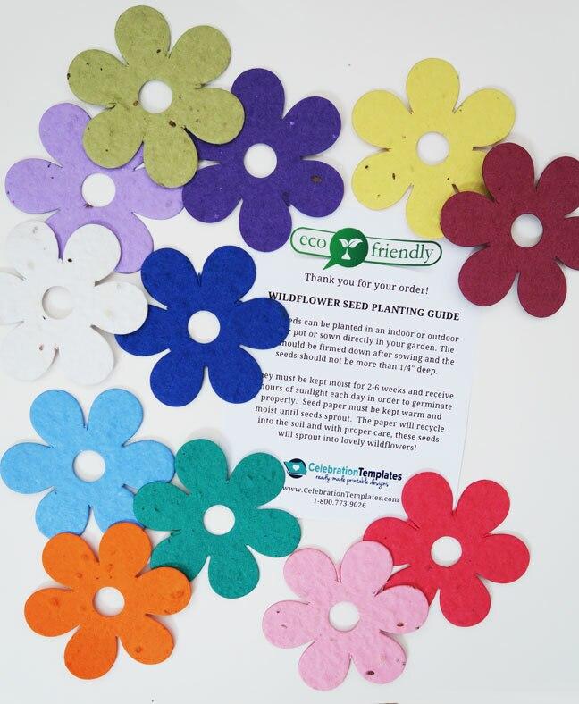 Flower Plantable Seed Paper Shapes (Set of 12 Colors) - Celebrate Prints