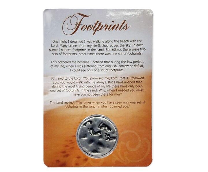 Footprints In The Sand Pocket Coin - Celebrate Prints