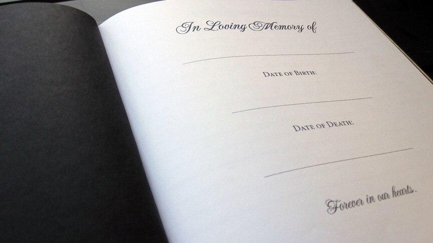Footprints Perfect Bind Memorial Funeral Guest Book - Celebrate Prints