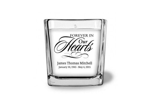 Forever In Our Hearts Personalized Glass Cube Candle - Celebrate Prints