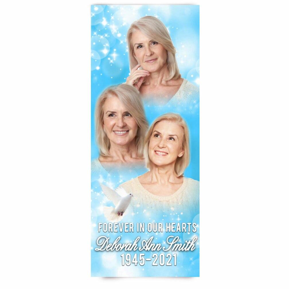 Funeral Banner 24 x 60 - Blue Sparkle - Celebrate Prints