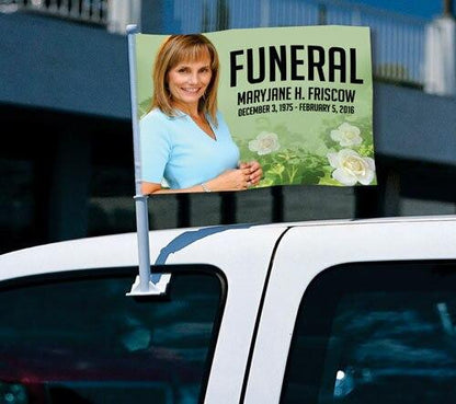 Garden Funeral Car Flag and Pole - Celebrate Prints