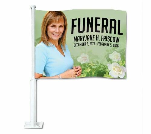 Garden Funeral Car Flag and Pole - Celebrate Prints