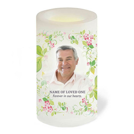 Garden Personalized Flameless Memorial LED Candle - Celebrate Prints