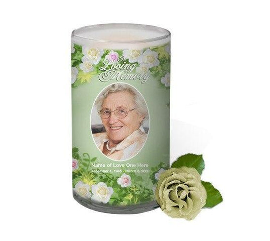 Garden Personalized Glass Memorial Candle - Celebrate Prints