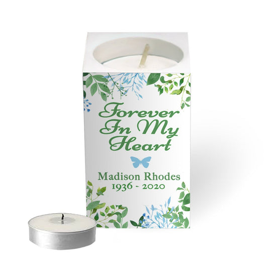 Gardens Personalized Mini Memorial Tea Light Candle Holder - Celebrate Prints