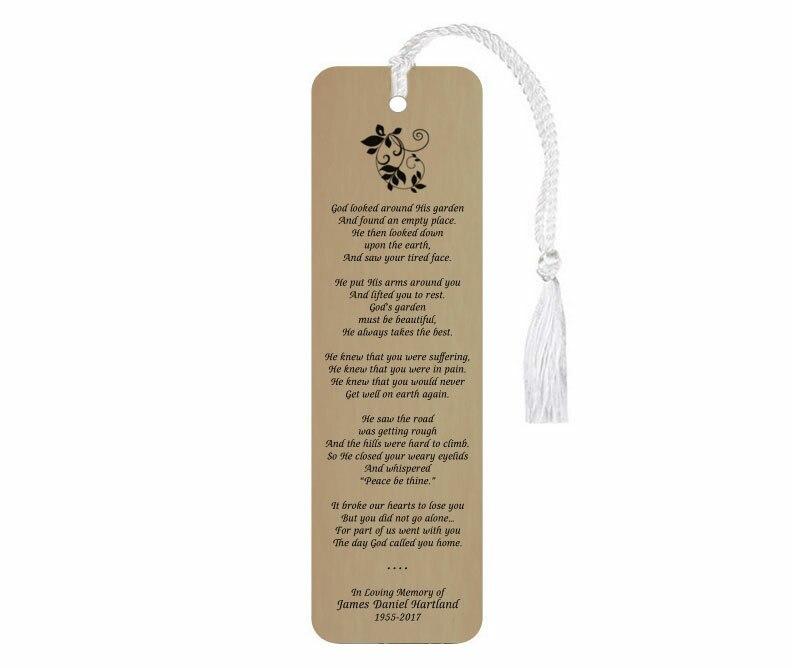 God's Garden Leatherette Memorial Scripture Bookmark - Celebrate Prints