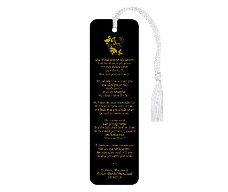 God's Garden Leatherette Memorial Scripture Bookmark - Celebrate Prints