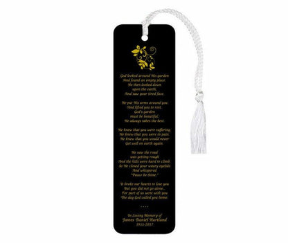 God's Garden Leatherette Memorial Scripture Bookmark - Celebrate Prints