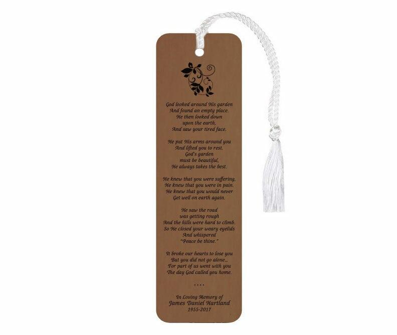 God's Garden Leatherette Memorial Scripture Bookmark - Celebrate Prints