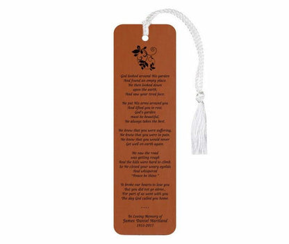 God's Garden Leatherette Memorial Scripture Bookmark - Celebrate Prints