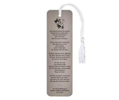 God's Garden Leatherette Memorial Scripture Bookmark - Celebrate Prints