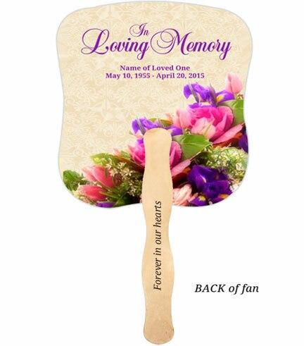 Golden Memorial Fan With Wooden Handle (Pack Of 10) - Celebrate Prints