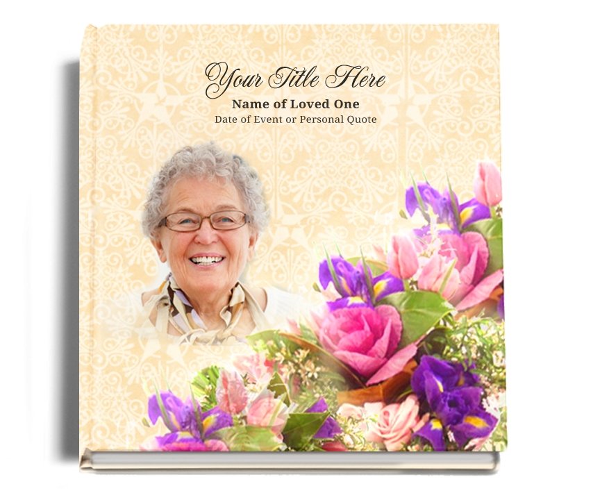 Golden Perfect Bind Memorial Funeral Guest Book - Celebrate Prints