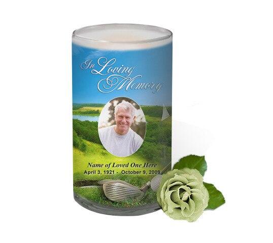 Golf Personalized Glass Memorial Candle - Celebrate Prints