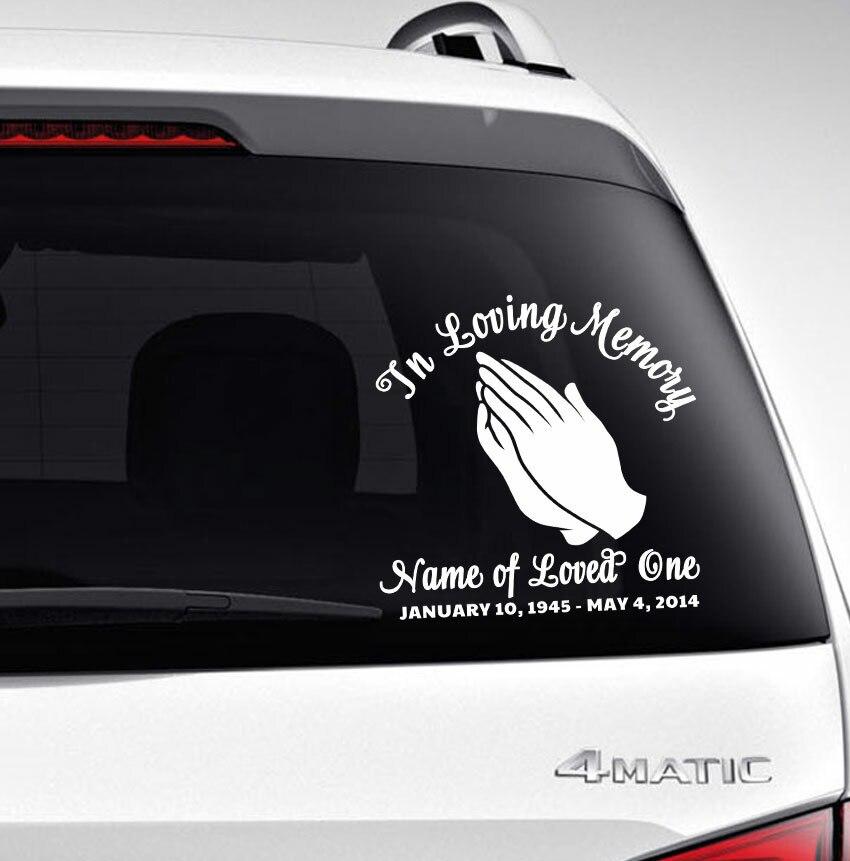 Rip Car Sticker Custom RIP Window Sticker Name In Loving Memory Car Decal - Custom ...
