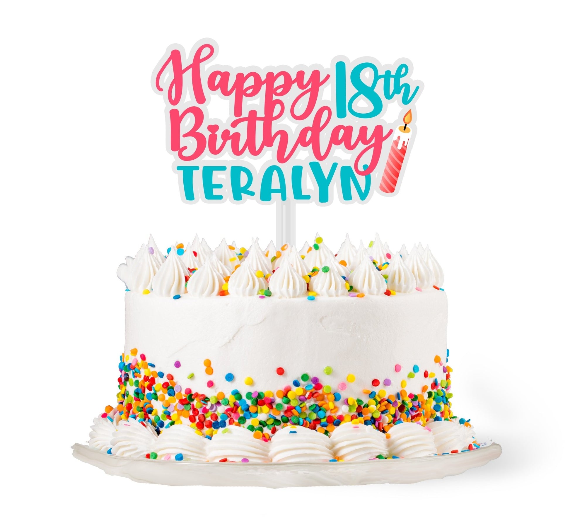 Happy 18 Birthday Cake Topper - Celebrate Prints