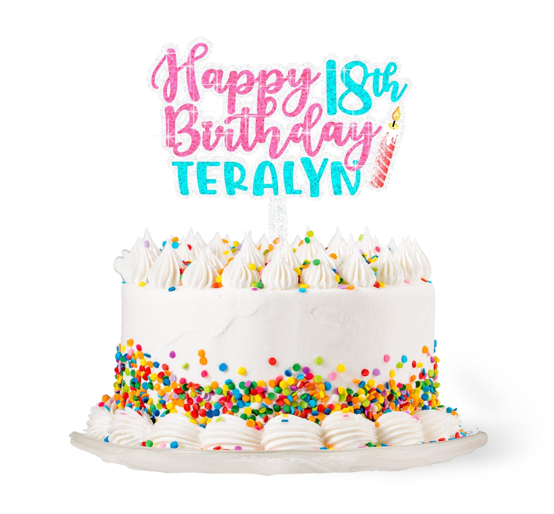Happy 18 Birthday Cake Topper - Celebrate Prints