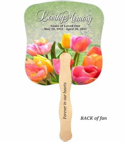 Harvest Memorial Fan With Wooden Handle (Pack Of 10) - Celebrate Prints