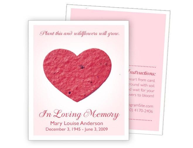 Heart Love Plantable Memorial Card (Pack of 25) - Celebrate Prints