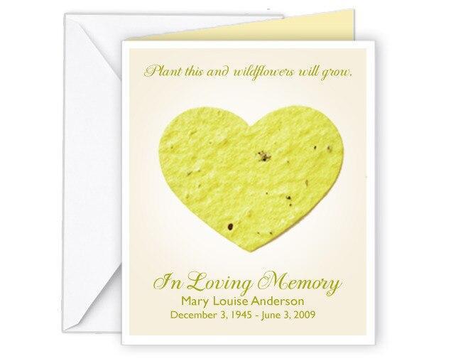 Heart Love Plantable Memorial Card (Pack of 25) - Celebrate Prints