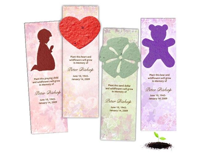 Heart Plantable Memorial Bookmark (Pack of 12) - Celebrate Prints