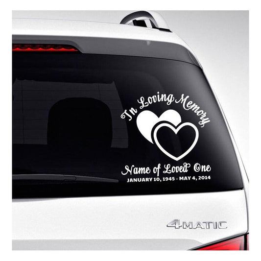 Hearts In Loving Memory Car Decal - Celebrate Prints
