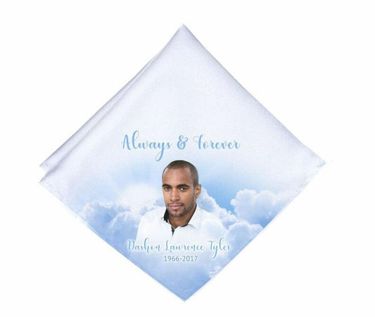 Heavenly Clouds Personalized Memorial Handkerchief - Celebrate Prints