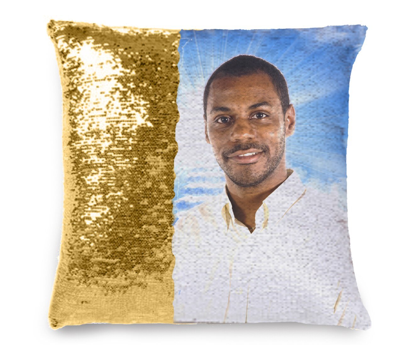 Yellow outlet sequin pillow