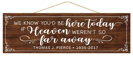 Here Today Personalized Custom Memorial Wood Sign - Celebrate Prints
