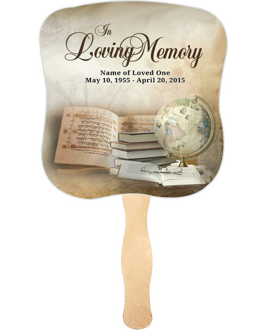 History Memorial Fan With Wooden Handle (Pack Of 10) - Celebrate Prints