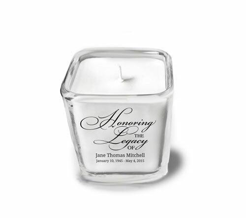 Honoring Legacy Glass Cube Memorial Candle - Celebrate Prints