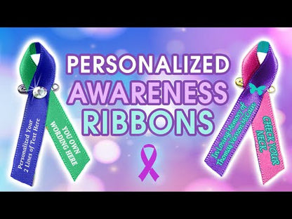 Police Officer Awareness Ribbons  Personalized (Black/Navy) - Pack of 10
