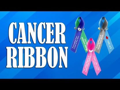 Thyroid Cancer Ribbon Personalized - Pink, Purple, Teal (Pack of 10)