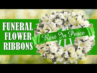 Rest In Peace Funeral Flowers Ribbon Banner