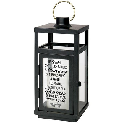 If Tears Could Build A Stairway Black Lantern With LED Candle - Celebrate Prints