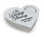 In Loving Memory Stone Heart Memorial Tea Light Candle Holder - Celebrate Prints