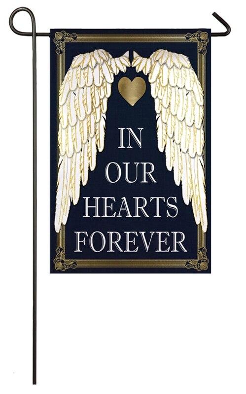 In Our Hearts Forever Garden or Cemetery Flag - Celebrate Prints