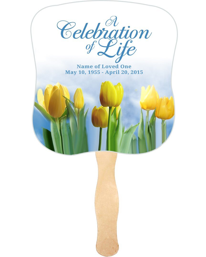 Inspire Memorial Fan With Wooden Handle (Pack Of 10) - Celebrate Prints